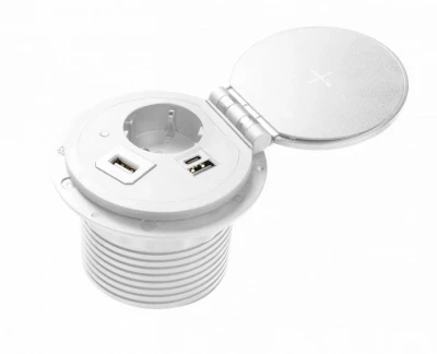 Indux Cover built-in pin-earth white kitchen socket for worktop with interchangeable plugs 1208957398