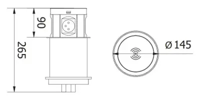 Multienchufe de cocina Indux Push,toma de tierra tipo F  con 4 tomas, 2 x USB, 2 x RJ45 y carga inalámbrica 1208957419
