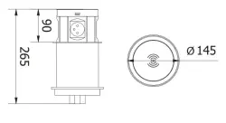 Enchufe de cocina Indux Push avellanado con toma de tierra tipo E para encimera con 4 tomas, 2 x USB, 2 x RJ45 y carga inalámbrica 1208957422