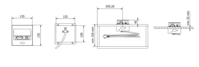 Indux Flip Small pin earthing kitchen socket for worktop or wall matt white with 2 USB chargers 1208957426