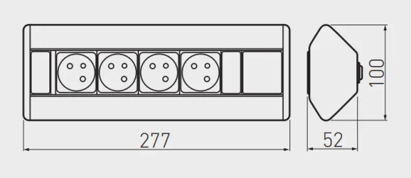 Enchufe esquinero Indux para cocina con 4 tomas y toma de tierra tipo F 1208957432