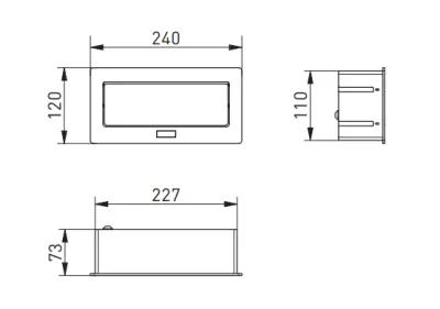 Indux Flip Medium earthed kitchen socket for worktop or wall unit matt black with 2 outlets and 2 USB chargers 1208957439