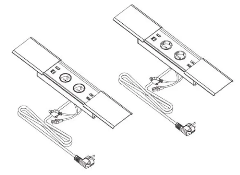 Enchufe de cocina Indux Slide max empotrable con toma de tierra tipo E para encimera con USB-A, HDMI, RJ45 y USB-C color blanco mate 1208957440