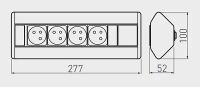 Indux Corner corner kitchen socket with 4 pin earthing outlets 1208957443