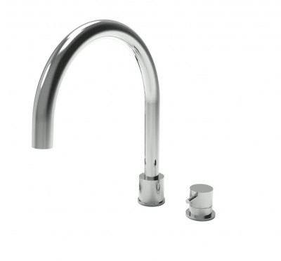 Waterevolution Flow 2-hole kitchen mixer matte black T151PR
