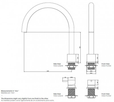 Waterevolution Flow 2-hole kitchen mixer brass T151LE