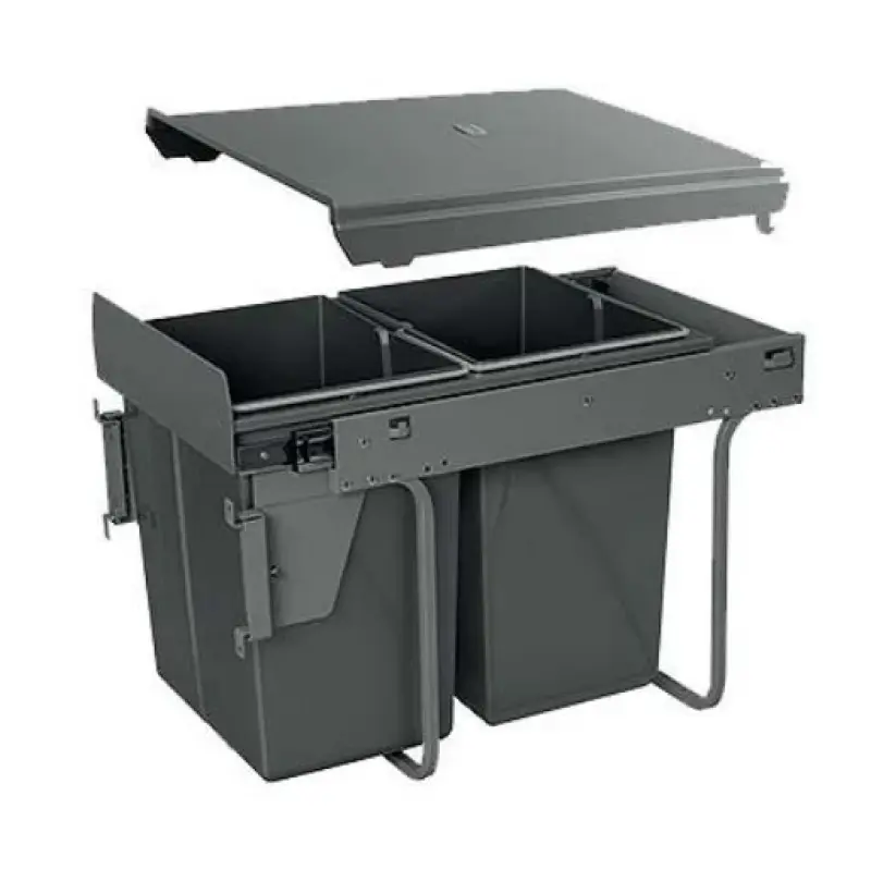 Sistema de residuos empotrado Garbi Carrier C-40-2-H con guías propias y 2 cubos de basura 2 x 20 litros 1208957463