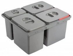 Sistema de clasificación de residuos Garbi Basket B-60-4-H para cajón de 60cm incl. soporte y 4 cubos de basura 1208957472
