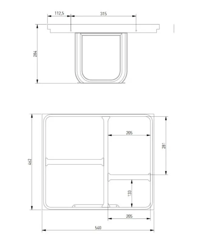 Sistema de clasificación de residuos Garbi Basket B-60-4-H para cajón de 60cm incl. soporte y 4 cubos de basura 1208957472