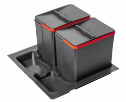 Sistema de clasificación de residuos Garbi Basket B-60-2 para cajón de 60cm incl. soporte y 2 cubos de basura 1208957474