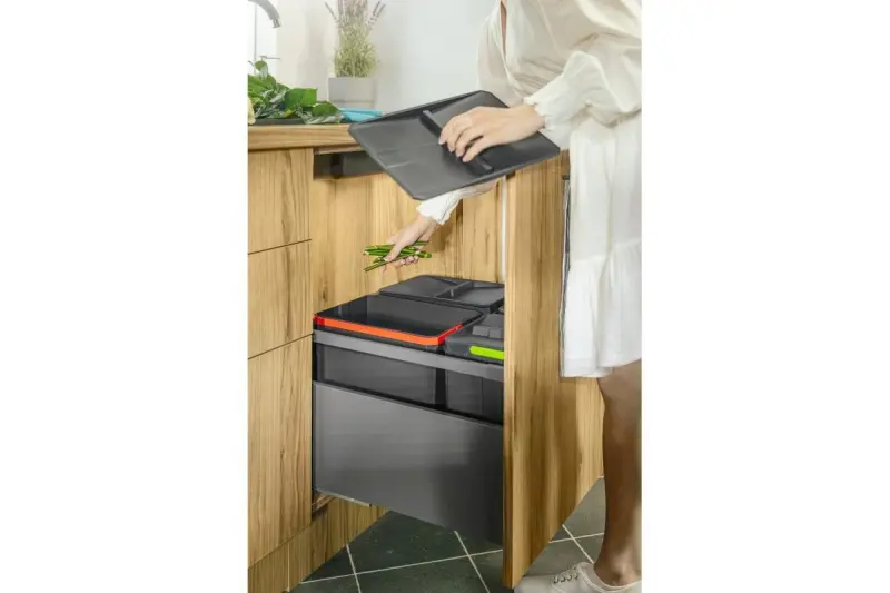Sistema de clasificación de residuos Garbi Basket B-60-2 para cajón de 60cm incl. soporte y 2 cubos de basura 1208957474