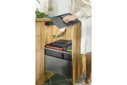 Sistema de clasificación de residuos Garbi Basket B-90-4 para cajón de 90 cm incl. soporte y 4 cubos de basura de 15 litros 1208957479