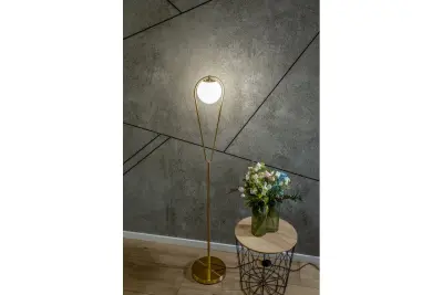 Decor Ciklop Brass Gold Floor Lamp with teardrop look 9737