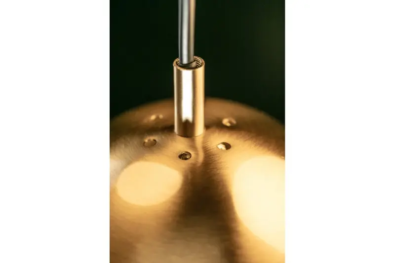 Lámpara colgante Decor Abies moderna de latón dorado con pantalla redonda de metal 7597