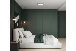 Lámpara colgante Decor Abies de latón dorado con dosel redondo de metal 3558