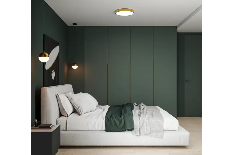 Lámpara colgante Decor Abies de latón dorado con dosel redondo de metal 3558