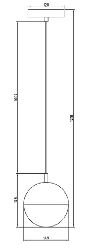 Lámpara colgante Decor Abies de latón dorado con dosel redondo de metal 3558