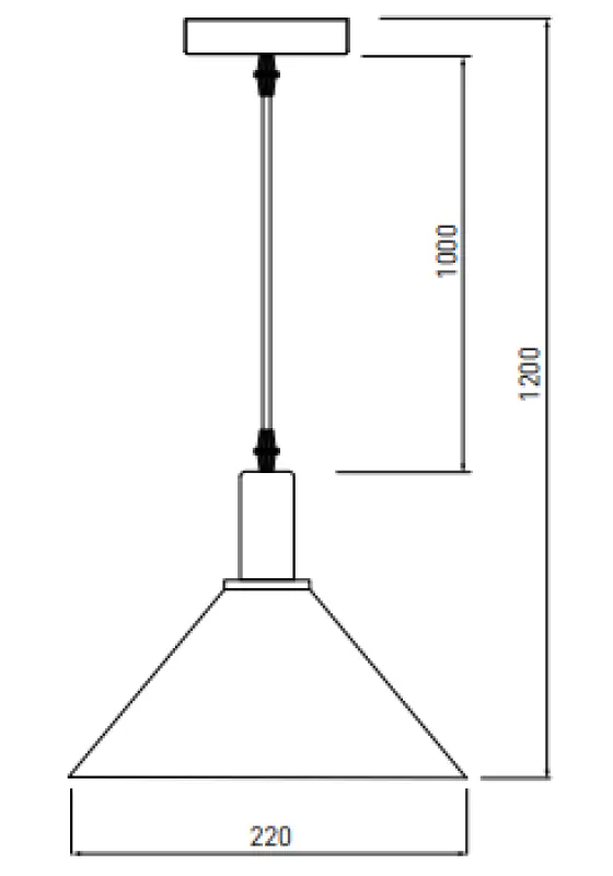Lámpara de techo Decor Prive de latón dorado en forma de cono 7610