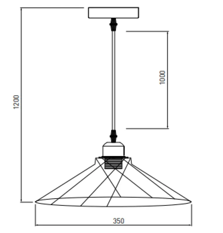Lámpara colgante Decor Tilia negra de alambre  moderna 7849