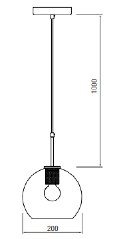 Lámpara de techo Decor Giglas de cristal esférico 8013