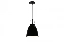 Lámpara de techo Decor Orient de metal cónico negro con interior blanco en contraste 4475