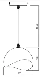 Lámpara Decor Mavia de techo esférica negro-amarillo 1808