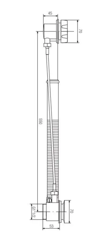 Desagüe PB con botón giratorio en el rebosadero para bañeras empotradas bronce 1208957542
