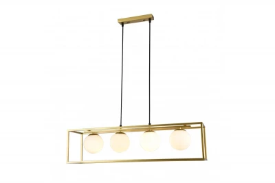 Lámpara de techo Decor Avelin con armazón rectangular dorado anchura 80 cm 2287