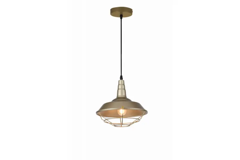 Lámpara de techo Decor Solen de estilo industrial con rejilla dorada diámetro 26,5 cm 2362