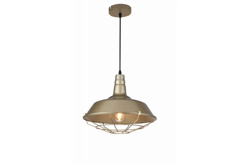 Lámpara de techo Decor Solen de estilo industrial con rejilla dorada diámetro 36,5 cm 3703