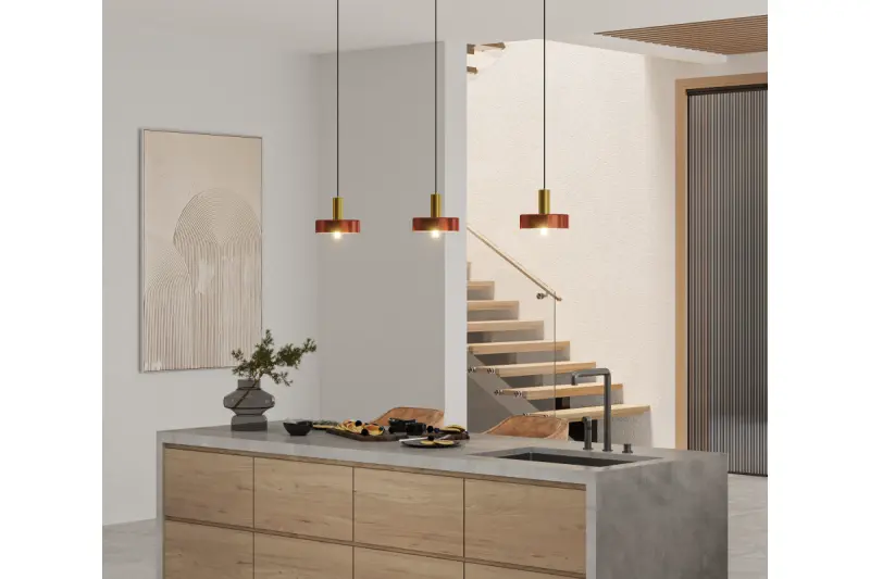 Lámpara de techo Decor Selvia color cobre con acabado en latón diámetro 20 cm 3222