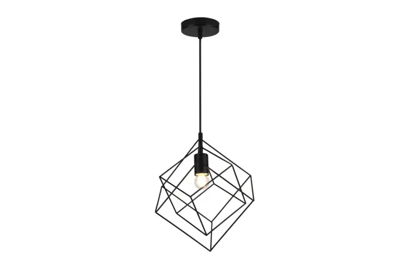 Lámpara de techo Decor Rosa color negro geométrica compuesta por 2 cubos negros 3437