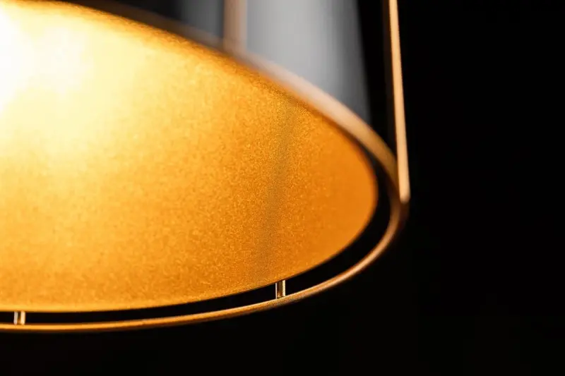 Lámpara de techo Decor Goa color negro con marco decorativo dorado 3512