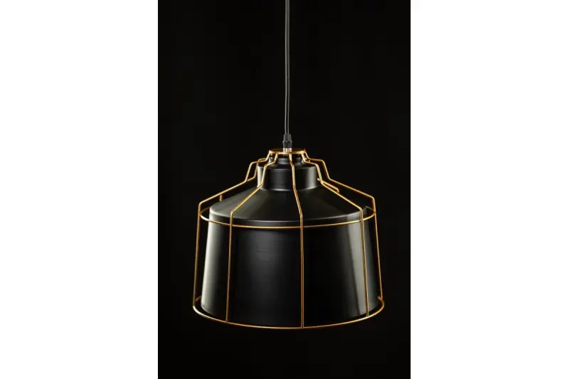 Lámpara de techo Decor Goa color negro con marco decorativo dorado 3512