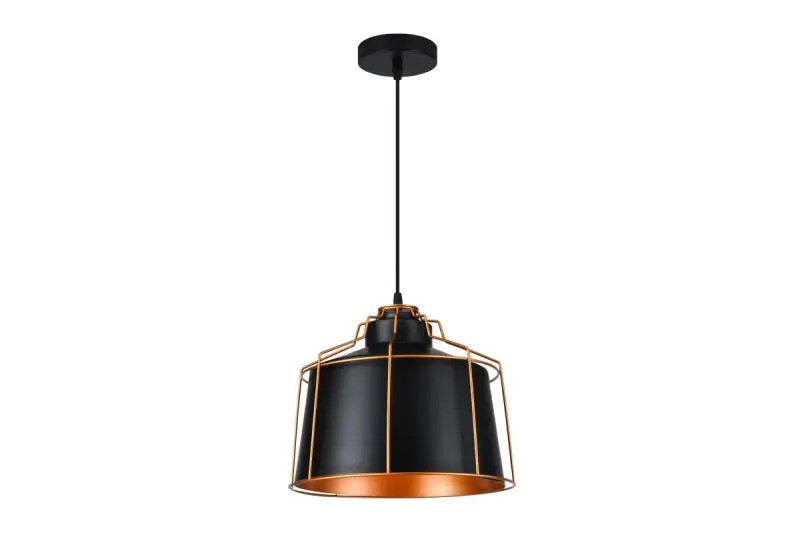Lámpara de techo Decor Goa color negro con marco decorativo dorado 3512