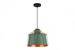 Lámpara de techo Decor Goa verde con marco decorativo en color dorado 3499
