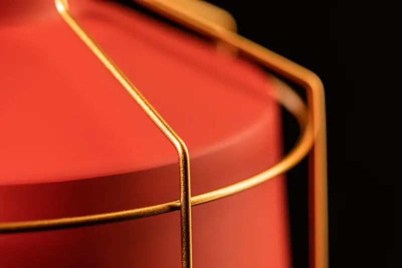 Lámpara de techo Decor Goa color rojo con marco decorativo dorado 3536