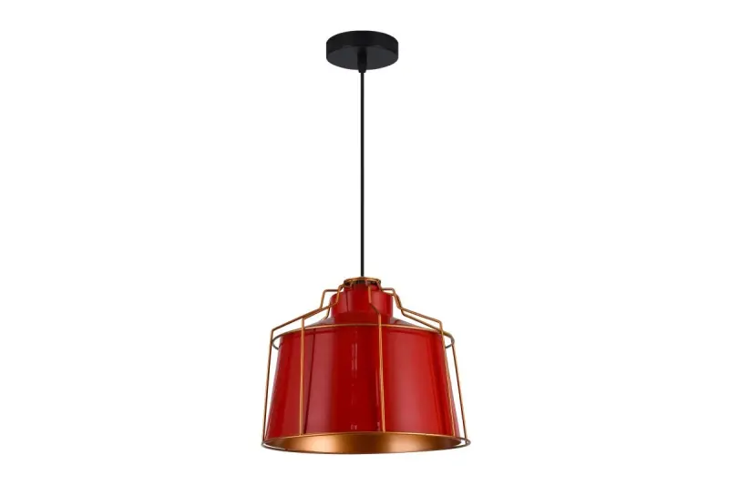 Lámpara de techo Decor Goa color rojo con marco decorativo dorado 3536