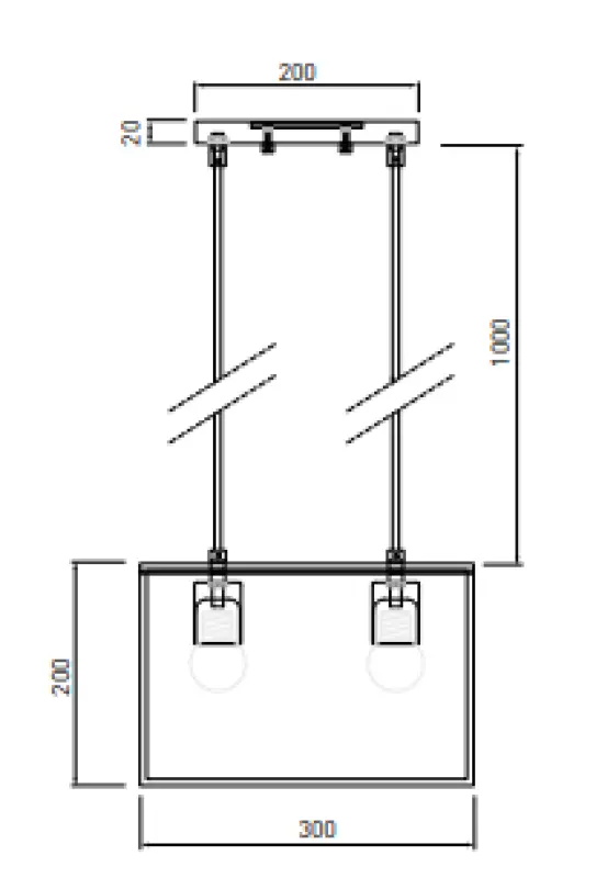 Lámpara de techo Decor Diu geométrica negra con 2 portalámparas anchura 30 cm 3628