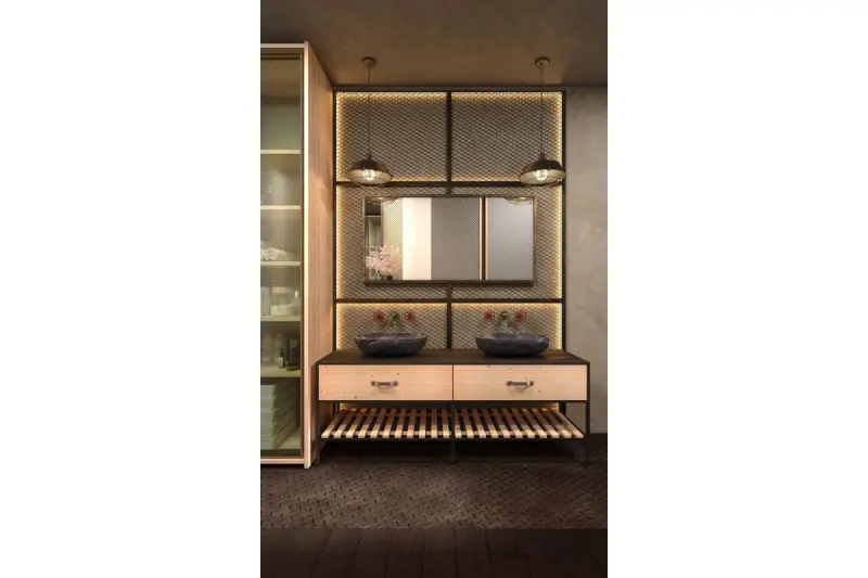 Lámpara de techo Decor Lars color negro con rejilla negra estilo industrial diámetro 36 cm 2295