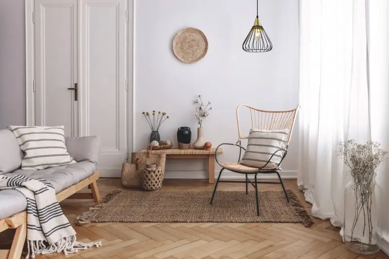 Lámpara de techo Decor Tess metálica en forma cónica de alambre negro dorado 2394