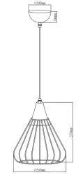 Lámpara de techo Decor Tess metálica dorada en forma de cono 2516