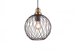 Lámpara de techo Decor Viela metálica de alambre negro forma esférica diámetro 25 cm 6972