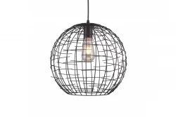 Lámpara de techo Decor Viela metálica en alambre dorado-negro de forma esférica diámetro 35 cm 6996