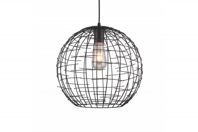 Lámpara de techo Decor Viela metálica en alambre dorado-negro de forma esférica diámetro 35 cm 6996