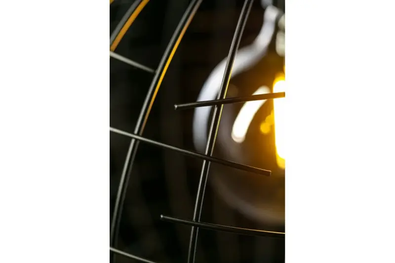 Lámpara de techo Decor Viela metálica en alambre dorado-negro de forma esférica diámetro 35 cm 6996