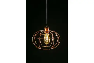 Lámpara de techo Decor Viela esférica de alambre color cobre diámetro 27,5 cm 7047