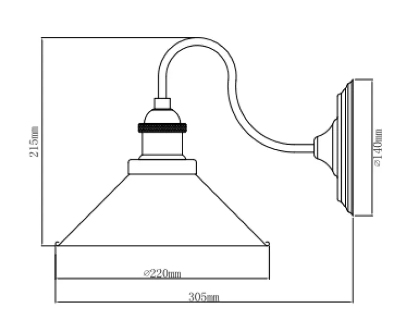 Lámpara Decor Mani de pared metálica dorado-negro diámetro 22 cm 4052