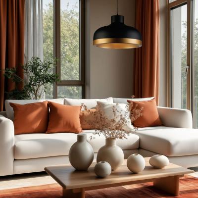 Lámpara de techo Decor Goldi negro-dorado moderna diámetro 42 cm 4113