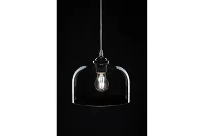 Lámpara de techo Decor Lati cilíndrica de color negro diámetro de cristal 23,5 cm 7122